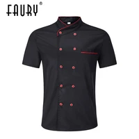 single breasted restaurant kitchen chef work uniforms short sleeve breathable embroidery bakery cafe hotel waiter jackets aprons