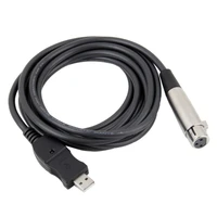 2pcs xlr cable 3 9ft black xlr female to usb male cord adapter microphone link usb line plug diy electronic