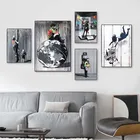 Настенное произведение искусства Бэнкси Граффити, картины, современные плакаты и принты, настенные картины для украшения гостиной, дома