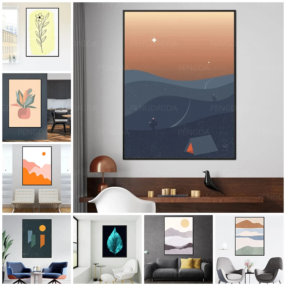 

Wall Art Abstract Poster HD Prints Flower Plants Canvas Painting Modular Simple Pictures Frame Modern Home Decor For Living Room