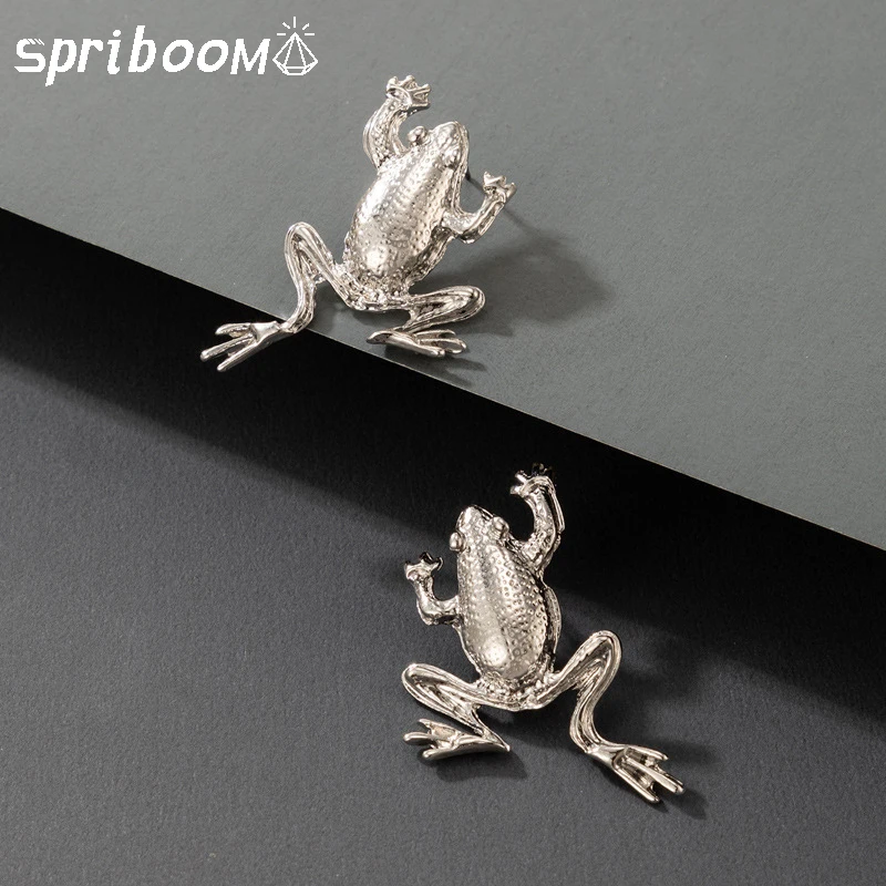

Statement Frog Stud Earrings for Women Men Friends Gift Silver Punk Gothic Accessories Simple Earring Personality Earing Jewelry