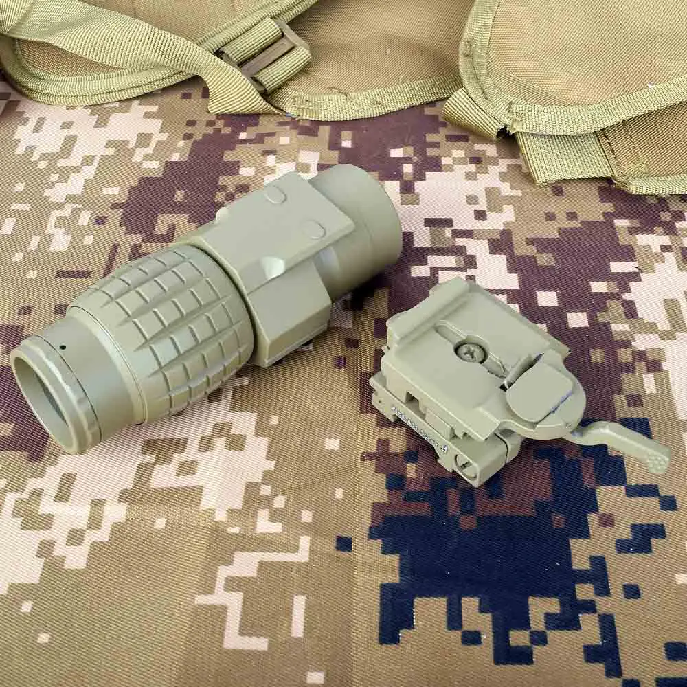 Tactical Optic Red Dot Sight 3X Magnifier Scope With Flip Up Cover Fit For 20mm Rifle Gun Quick Release Rail Mount