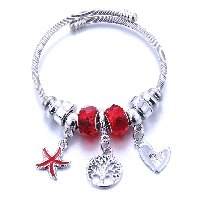 Новый красный браслет из бисера бусины натурального камня кристаллов цветок и