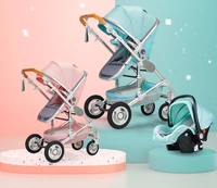 newborn baby stroller 3 in 1 high landscape carriages luxury travel pram quality basket whit car seat hot sale eu no tax