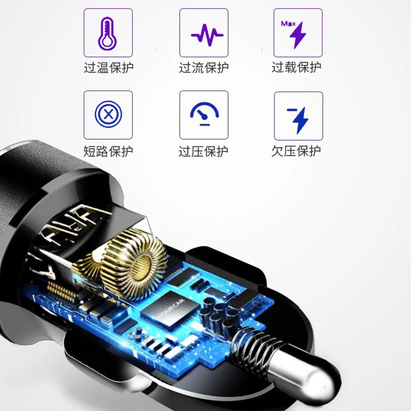 Автомобильное зарядное устройство 5 в 3 1 А со светодиодным дисплеем