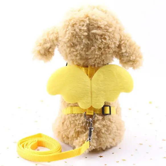 DOGGYZSTYLE регулируемый поводок ангела для собак крылья щенка кошки жгут конфеты ремни для маленьких собак Тедди Чихуахуа аксессуары для собак