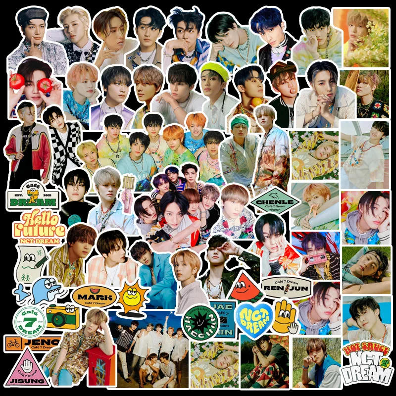 100 unids/set KPOP NCT DREAM nuevo &aacute;lbum Hola futuro para equipaje port&aacute;til m&oacute;vil pegatinas DIY-2