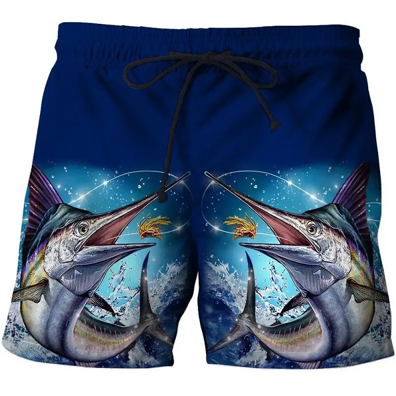 

Summer New Style 3D Printing Fish Pie Fashion Shorts Breathable Men's Outdoor Beach Riding Sports Leisure Beach Pants Hot Sale