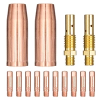14pcs contact tips gas nozzles consumables kit for tweco mini 1 lincoln magnum 100l mig welding tool kit