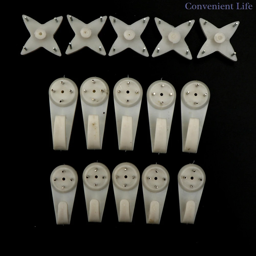 

10Pcs/lot Plastic Multi Function Invisible Wall Mount Photo Picture Frame Clock Mirror Nail Hook Hanger Seamless Nail White