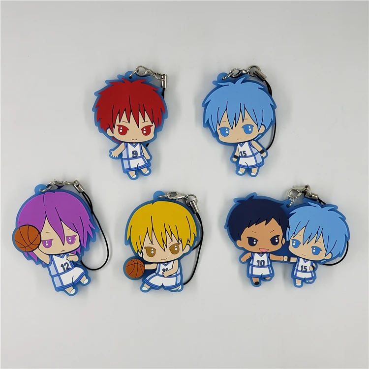 Kuroko's Basketball Anime Kuroko no Basuke Kagami Taiga Tetsuya Murasakibara Atsushi Kise Ryota Rubber Keychain | Украшения и