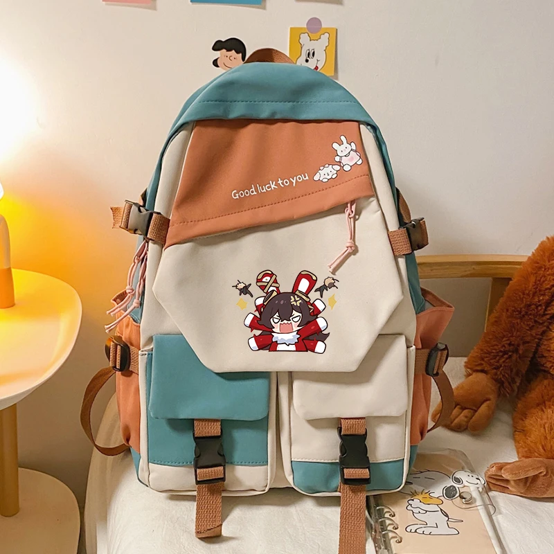 Genshin Impact Paimon Klee Cosplay Unisex Students School Bag Cartoon Backpack Laptop Travel Rucksack Outdoor Fashion Gifts |