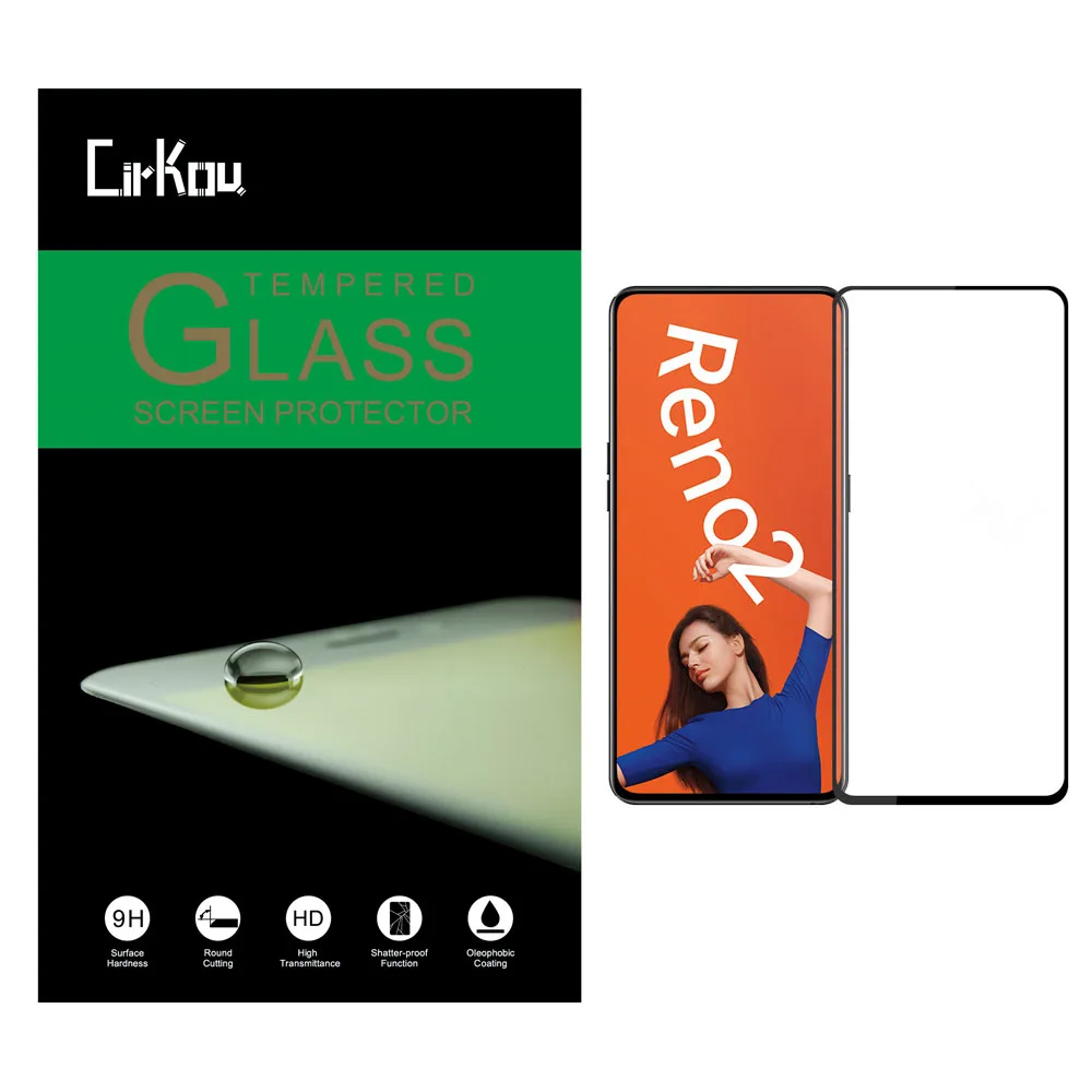 Cirkou для Oppo Reno2 полный AB Клей полное покрытие 2.5D Arc Edge 0,33 мм полностью Закаленное стекло Защитная пленка для экрана