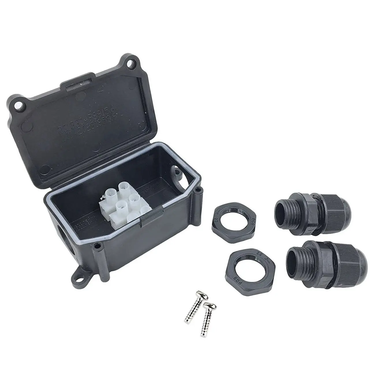 HOT IP66 Водонепроницаемый Открытый 2 кабеля PG9 черный пластиковый соединитель