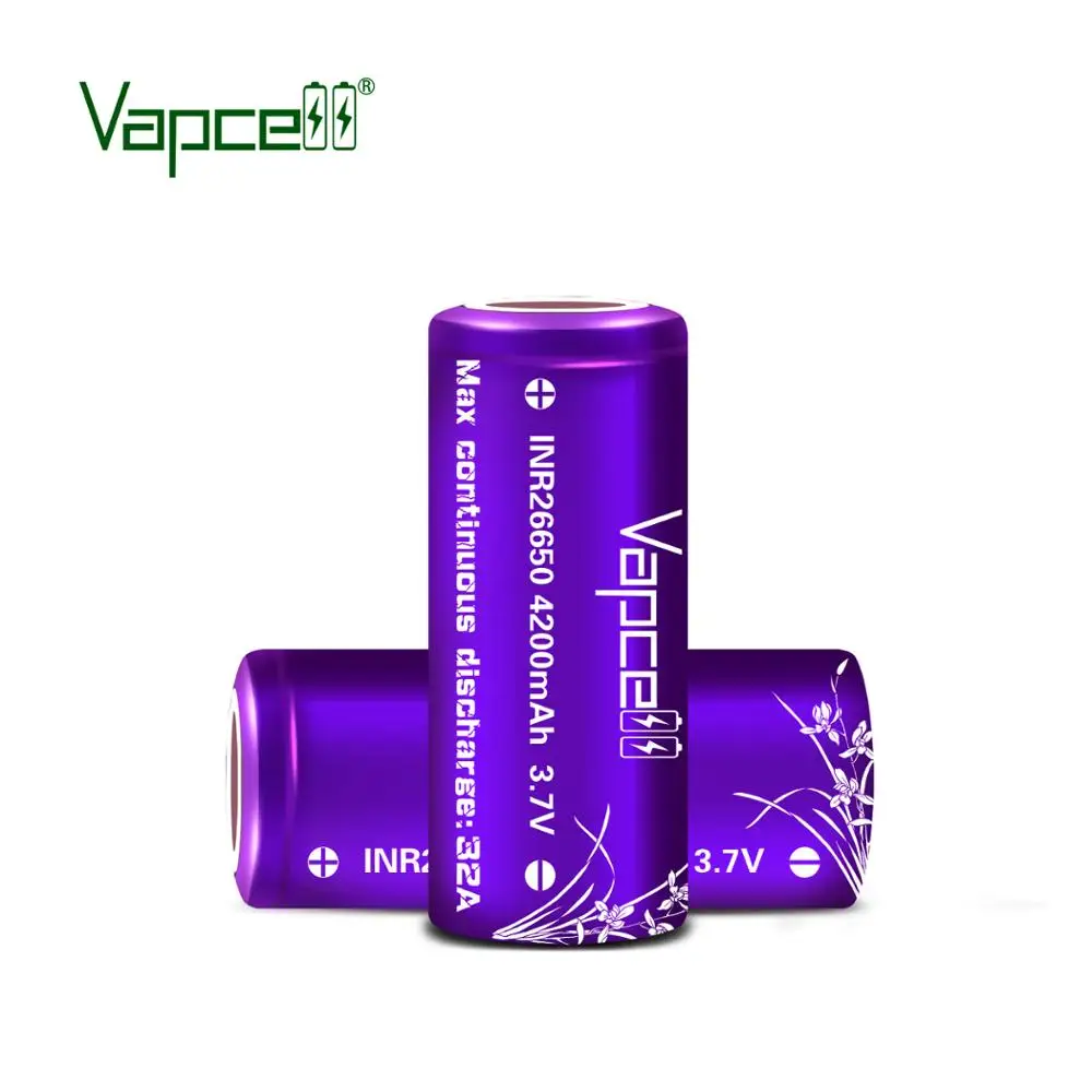 Аккумуляторная батарея Vapcell 26650 емкостью 4200 мАч-4300 мАч 32А, литий-ионный аккумулятор