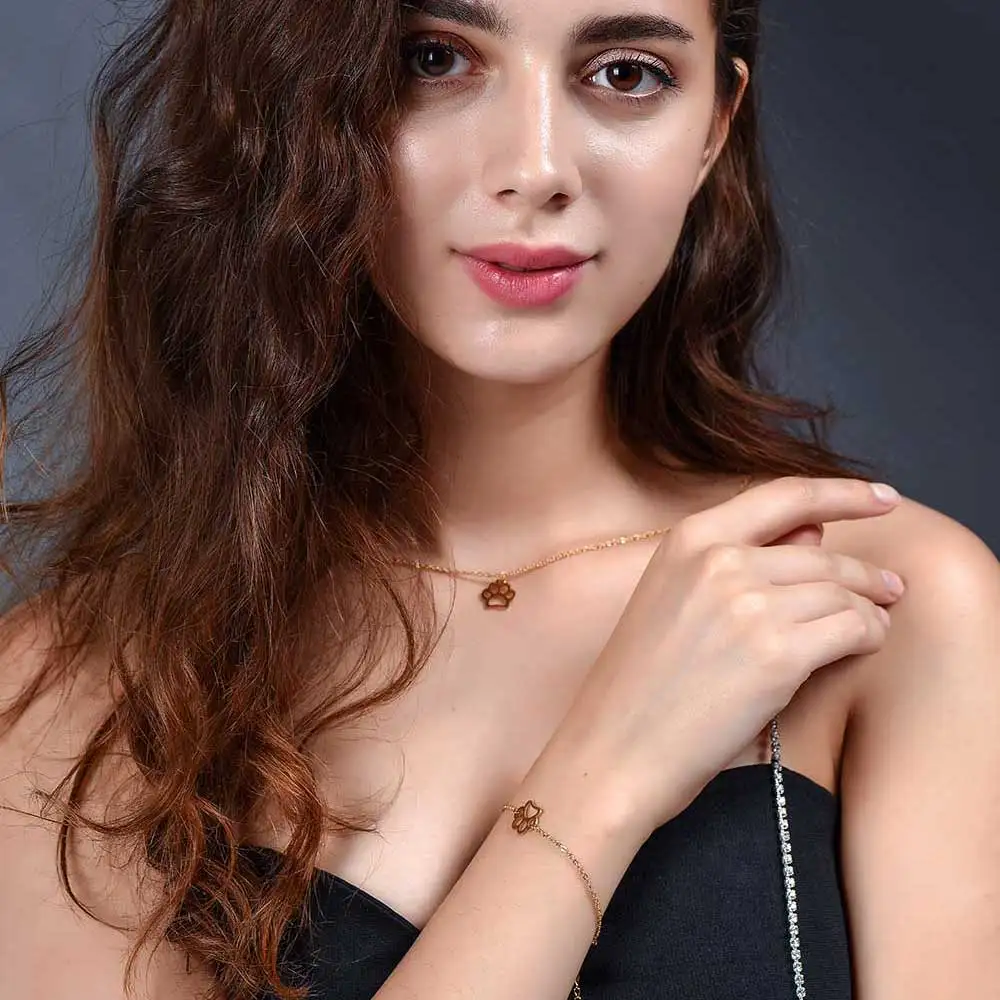 Браслеты AAAAA из нержавеющей стали 100% для женщин браслет с лапой собаками кошками