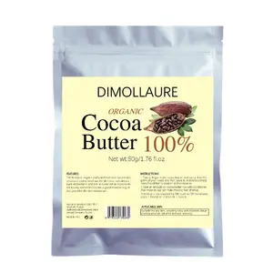 Натуральное нерафинированное масло какао Dimollaure, 50 г, необработанное масло, увлажняющее растительное масло для ухода за кожей, косметика