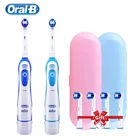Оригинальная электрическая зубная щетка Oral B, питание от аккумулятора, Глубокая очистка, мягкая щетина, чистка зубов отбеливающая Щетка 5, сменные головки