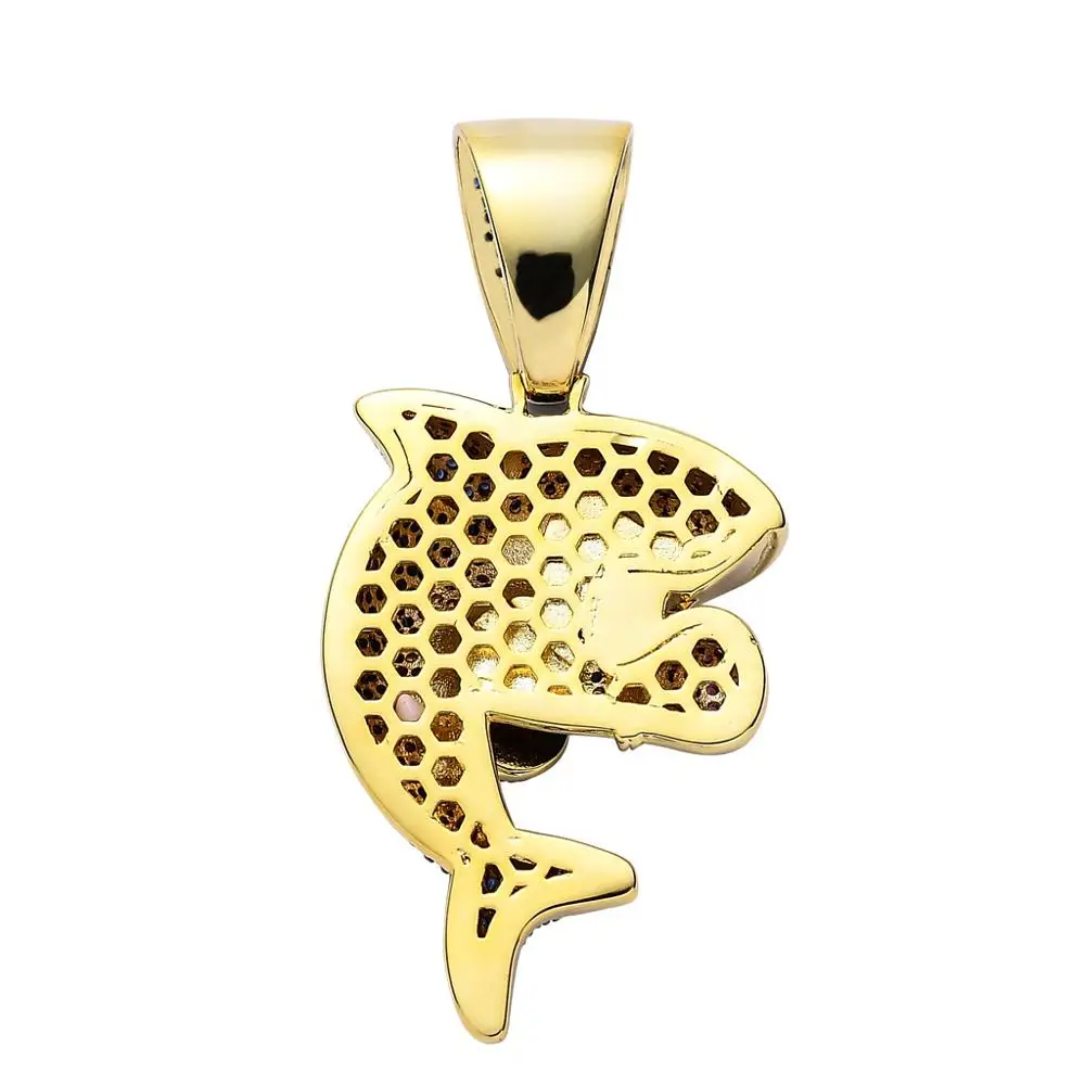 INS хип-хоп ювелирные изделия океан животные сверкающий CZ камень боксерская