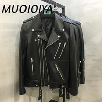 muoioyia spring autumn 100 genuine sheepskin leather jacket men 2022 short biker jackets for men cool jaqueta masculina gxy760