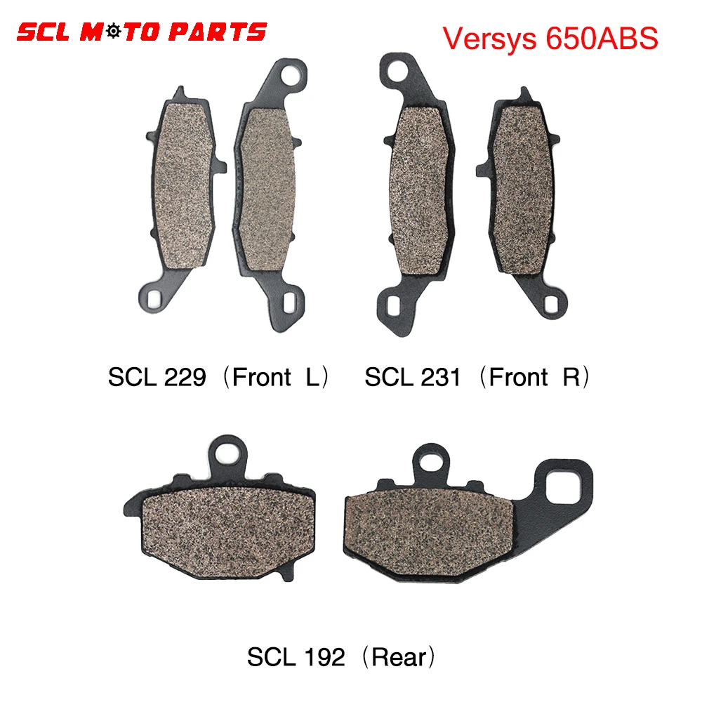 

ALconstar-Motorcycle Semi-Metal Disc Brake Pads 6 Pieces/Set For Kawasaki Versys 650 ABS 2007 2008 2009 2010 2011 2012 2013