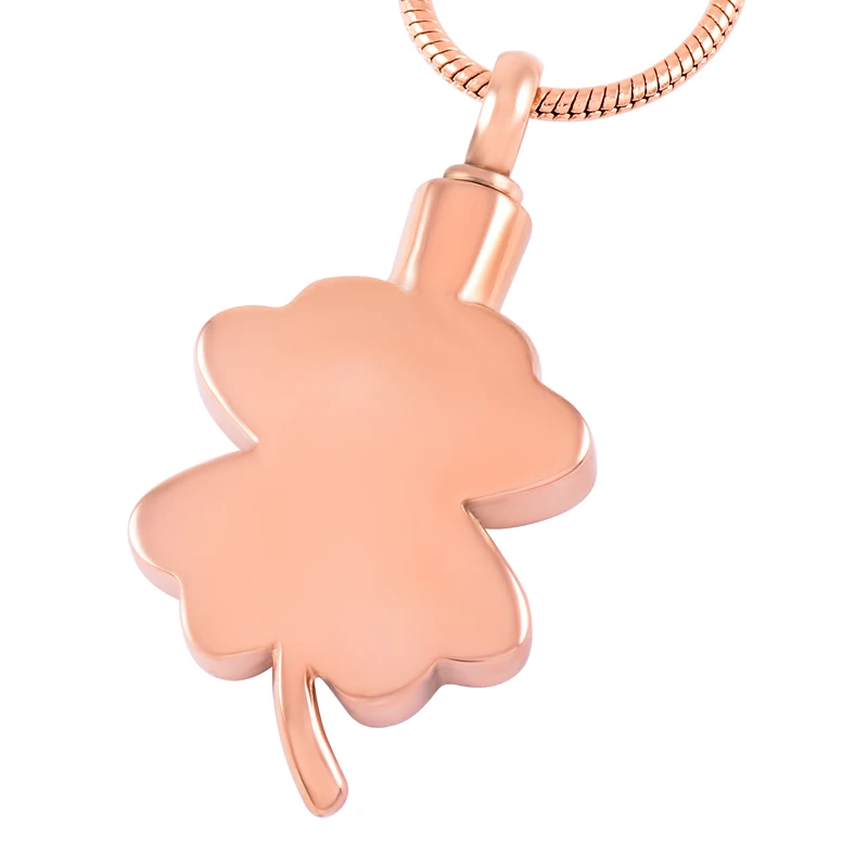 LKJ8220 розовое золото четырехлистный клевер ожерелье с урной на память из