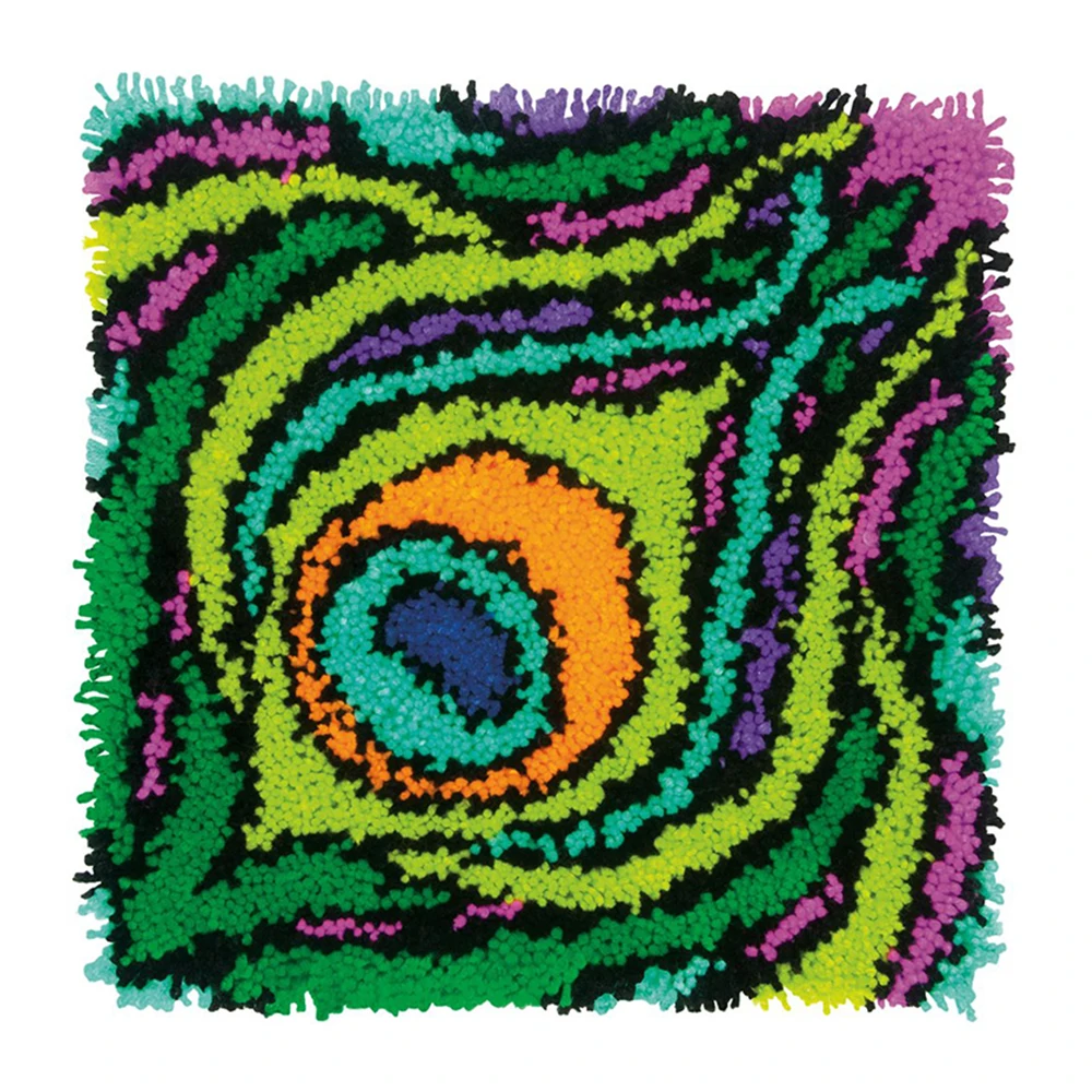 Ковер с вышивкой красивое перо крюк защелкой ковер Сделай Сам Божьими коровками