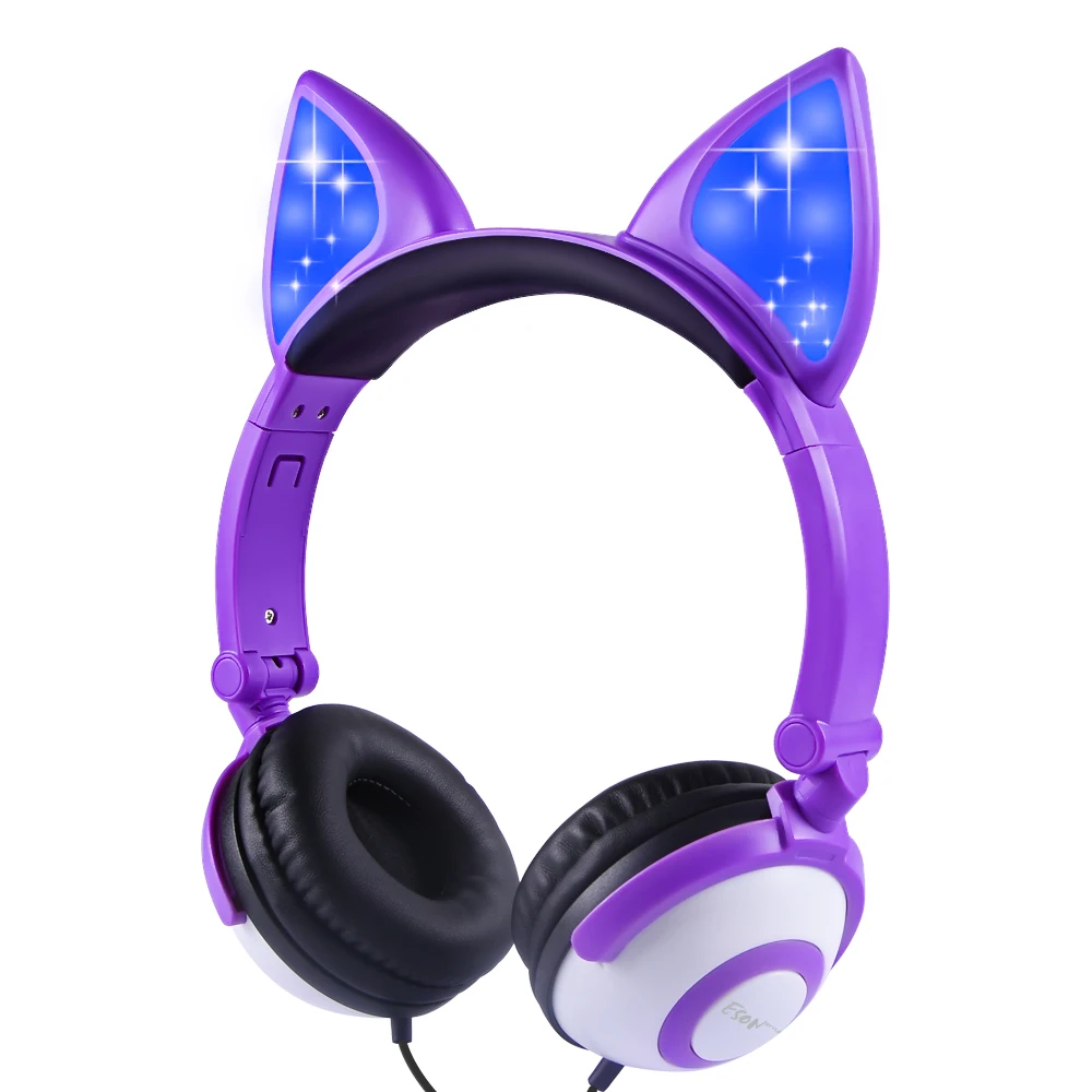 Наушники со светодиодами. Cat Ear Headphones. Детские наушники с ушками. Наушники проводные детские с ушками. Наушники с ушами игровые.