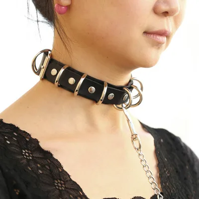 

Exotic Accessories of Leather Fetish Choker Collar Bondage Cosplay Goth Jewelry for Women Couple's Slave Roleplay Traction Flirt