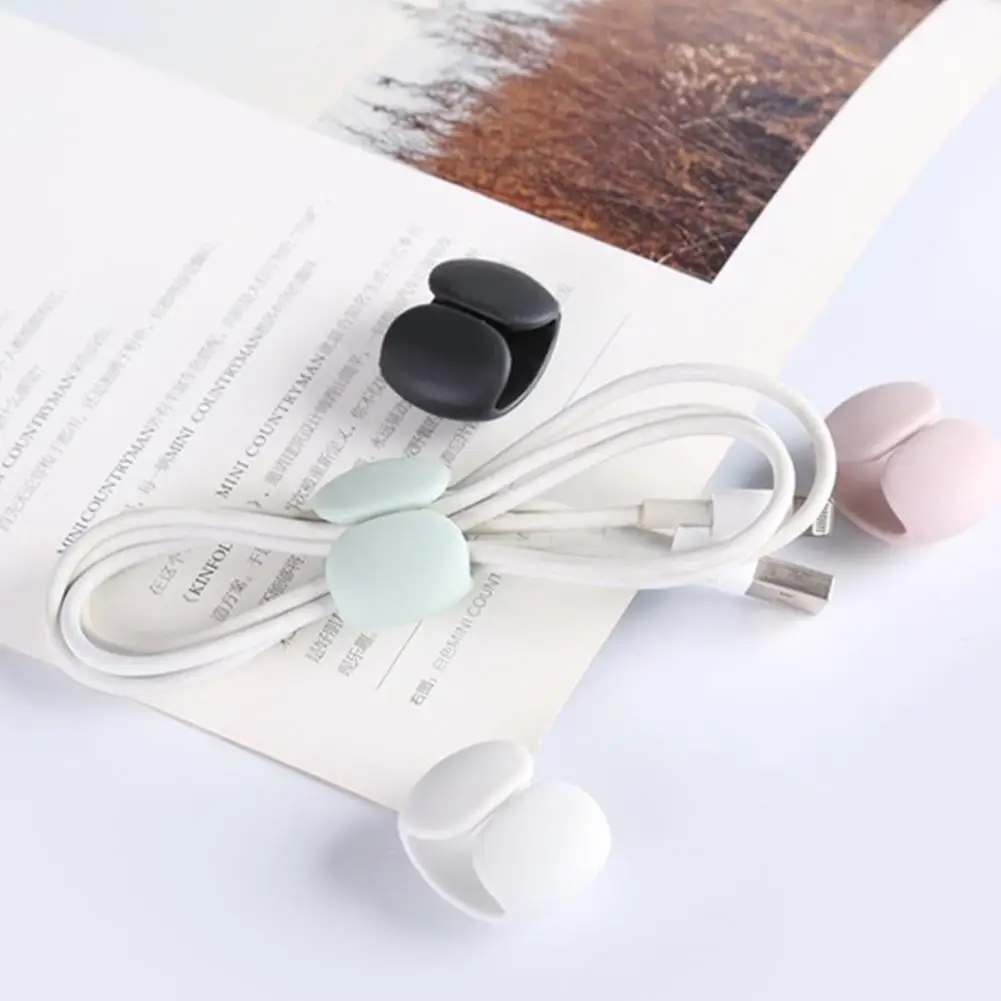 4pcs/set Kawaii Mobile Phone USB Cable Organizer Clip Wire Headset Holder Line Winder Bag Decro | Канцтовары для офиса и дома