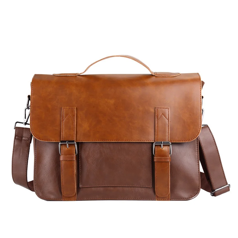 

Мужской портфель для ноутбука 2021, деловая сумка-мессенджер, винтажная повседневная мужская сумка через плечо Crazy Horse