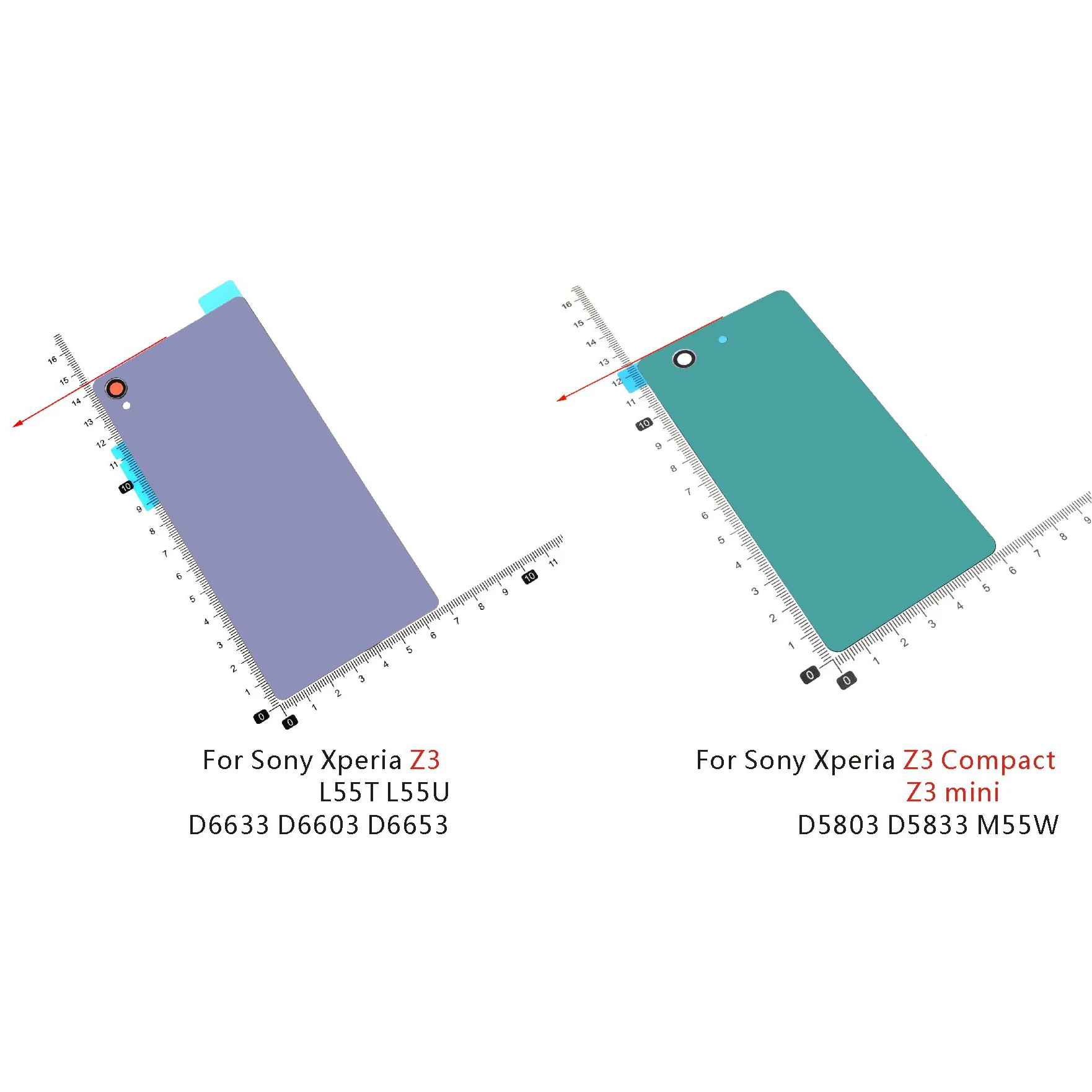 

Rear Cover Housing For Sony Xperia Z3 L55T L55U Z3 Compact mini D5803 D5833 M55W Replacement Parts Battery Back Door Case Cover