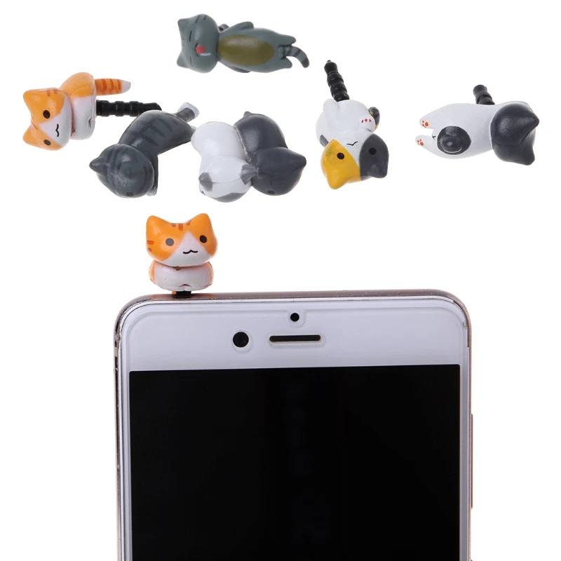 Мобильный телефон 3 5 мм Интерфейс против пыли милый кот пылезащитный штекер