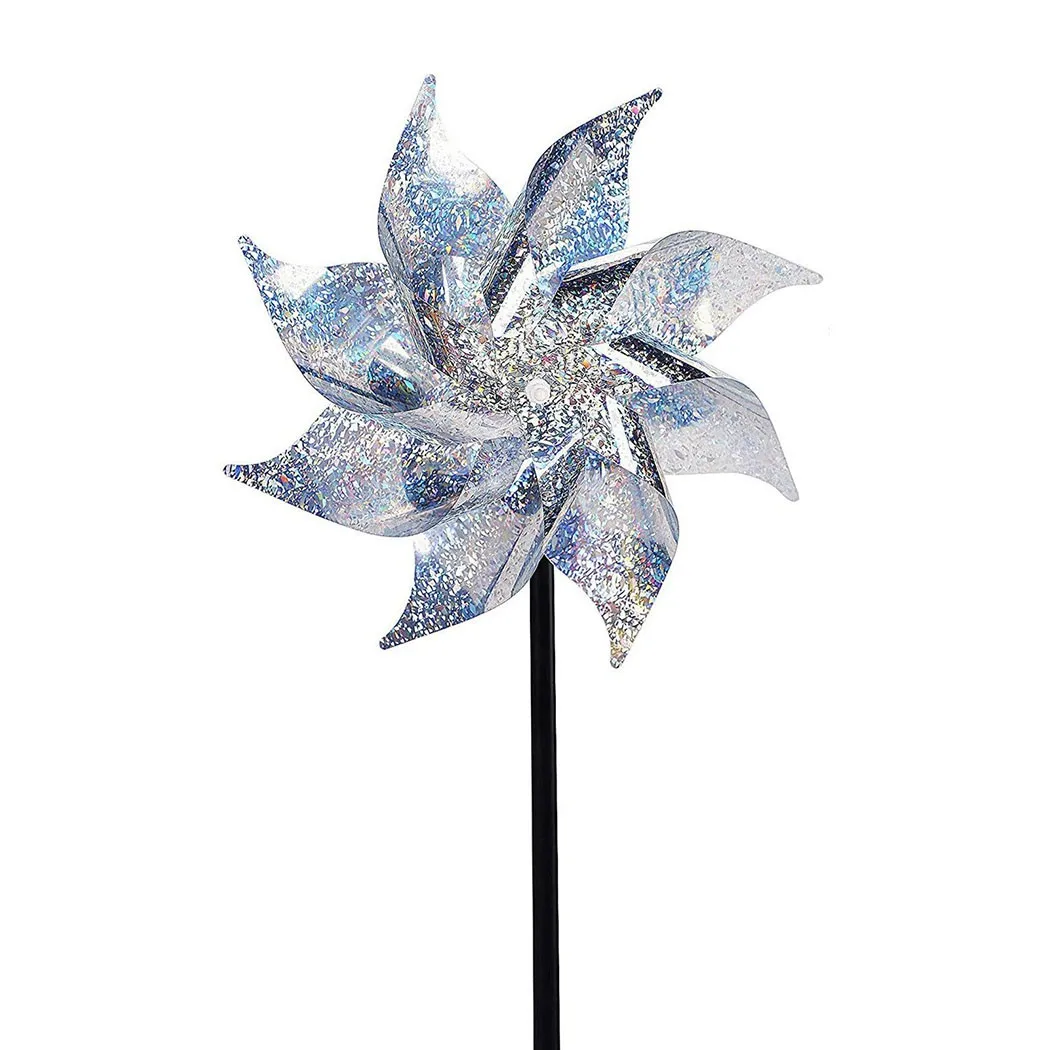 

New 1pcs Bird Repeller Pinwheels Reflective Sparkly Bird Deterrent Windmill Protect Garden Plant Flower Garden Lawn Decoration
