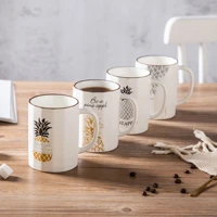 originality ceramics coffee mug pastoral pineapple pattern breakfast milk oats cup afternoon tea household restaurant tea cup