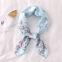2021 summer silk scarf square lady hair kerchief shawls and wraps women scarves small size office female print neck foulard new