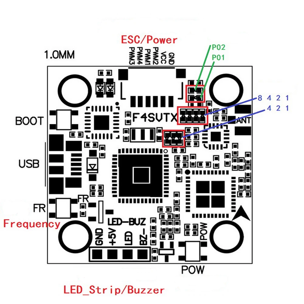F4_SVTX STM32F411C Контроллер полета интегрированный 5,8g 48CH 25 МВт/100 мВт/200 мВт переключаемый VTX OSD 20*20 мм для RC FPV Mini Dron