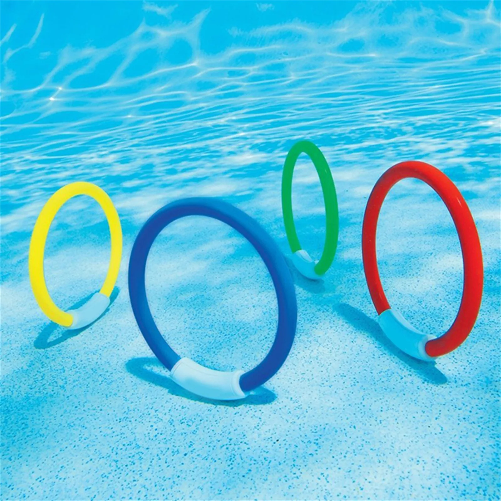

4pcs Swimming Pool Diving Circle Plastic Portable Swimming Diving Ring for Children Parent-child Gift Children's Summer Toys