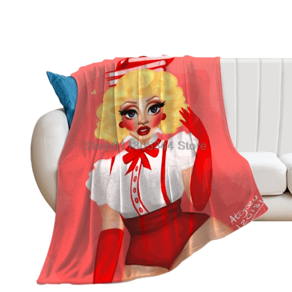 

Плед Trixie Mattel, пушистое теплое одеяло для зимнего постельного белья, мягкое Флисовое одеяло с 3D принтом