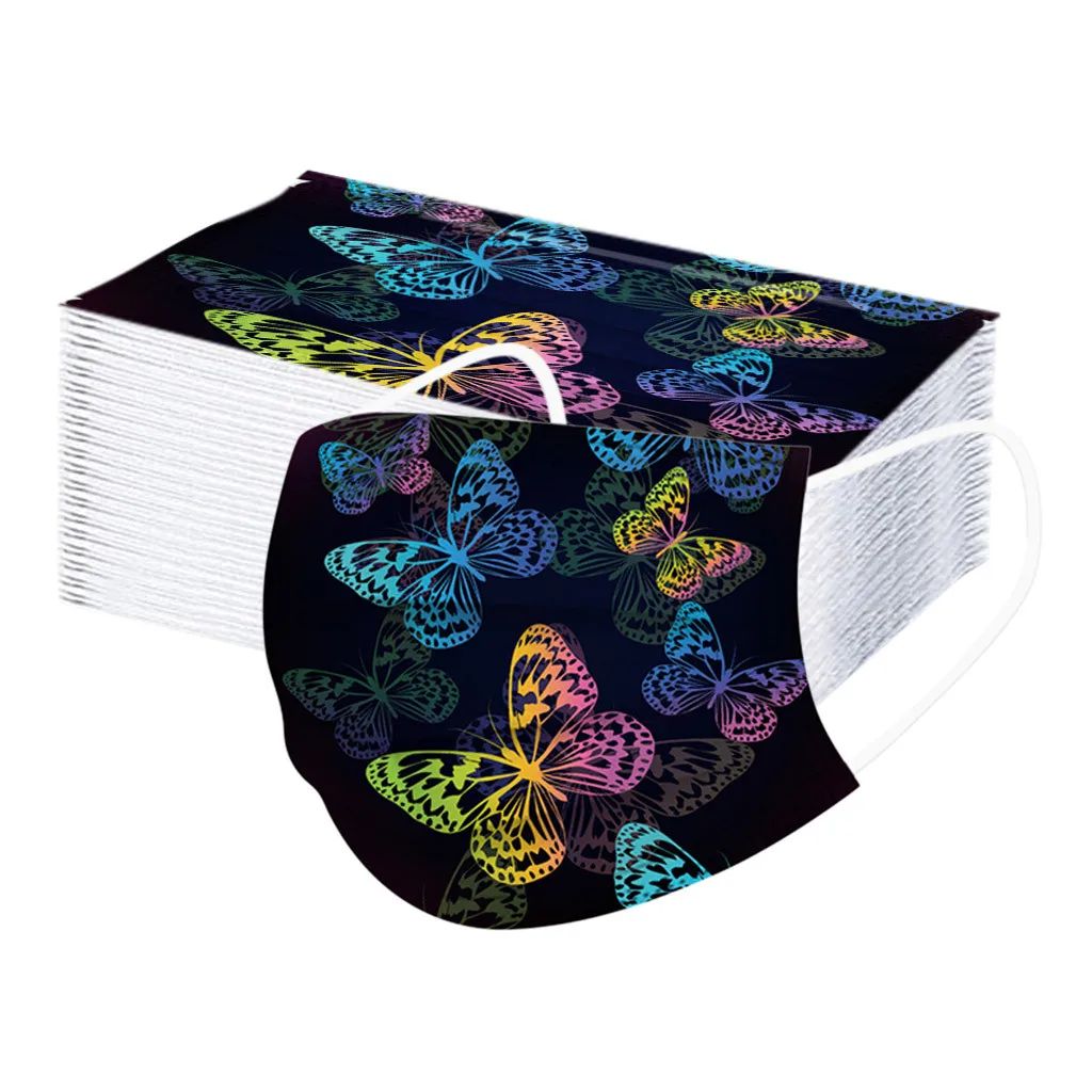 

50PCS Women Man Solid Mask Disposable Face Masks Non Wove 3Ply Ear Loop Breathable Mask Breathable Adult Mouth Masks