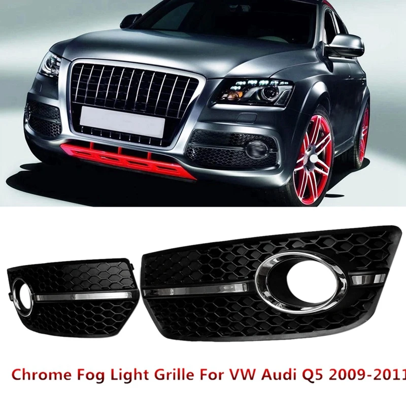 

Car Front Bumper Fog Light Grille Cover for Audi Q5 2009 2010 2011