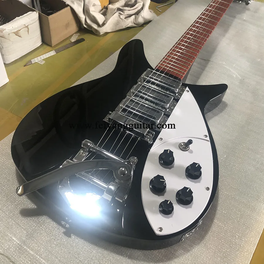 Высококачественная электрическая гитара 325 черная краска матовая панель из