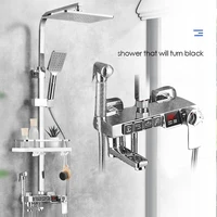 chrome thermostatic digital display shower faucet bathroom shower faucet rain shower bath faucet bathtub faucet bidet faucet
