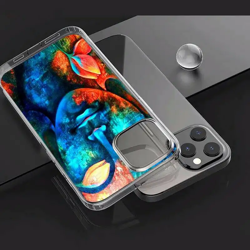 

color Retro gautama buddha Phone Case Transparent for iPhone Samsung A S 11 12 6 7 8 9 30 Pro X Max XR Plus lite