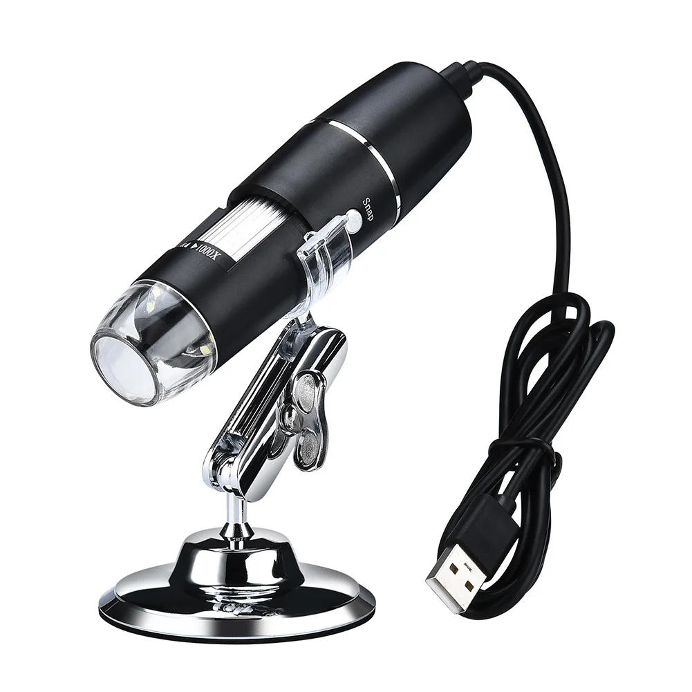 

0X To 1000X Wireless Digital Microscope Smartphone Tablet 8 LED Lights With Stand USB Rechargeable Laboratory Handheld Portable