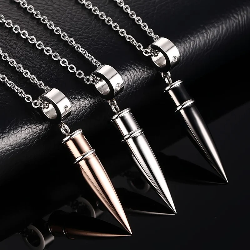 Vnox пуля Цепочки и ожерелья кулон Титан Сталь Металл обещание неуклонно ювелирные