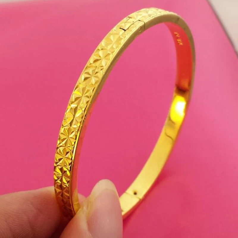 

New Sand Gold Hand Ornament Gold-plated indelible CLASP BRACELET Jewelry Boutique Women's Accessories Simulation Wedding Gift