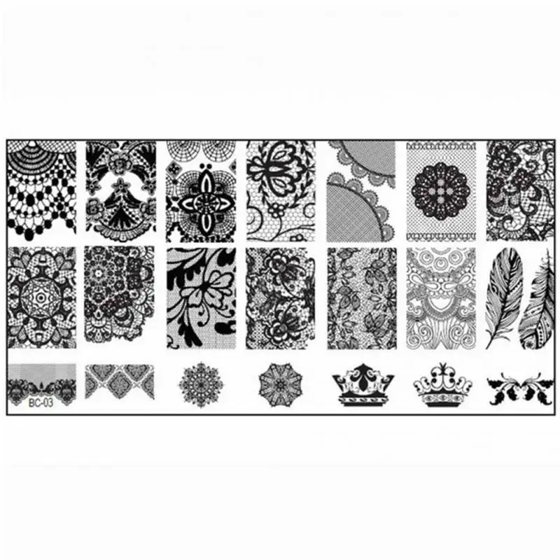 1 шт. штамповка для ногтей печатная пластина дизайна DIY шаблон пластины маникюра