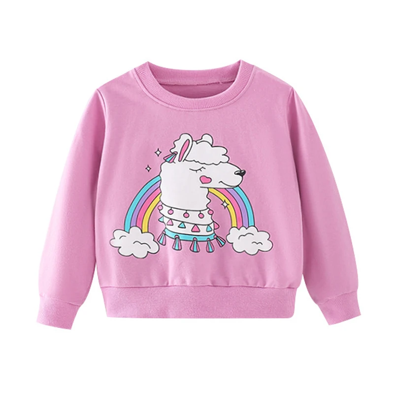 

Детский хлопковый свитшот с радугой и альпакой