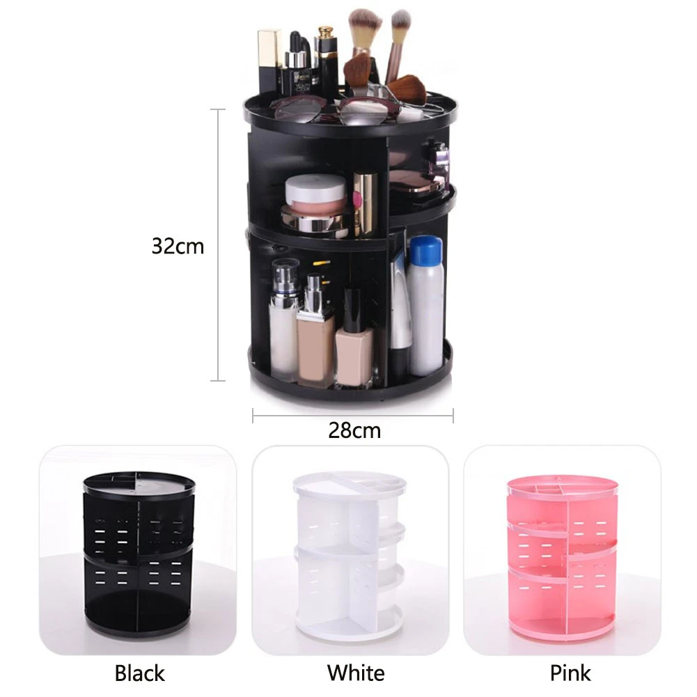 Модный вращающийся на 360 градусов Органайзер для макияжа пластиковый ящик